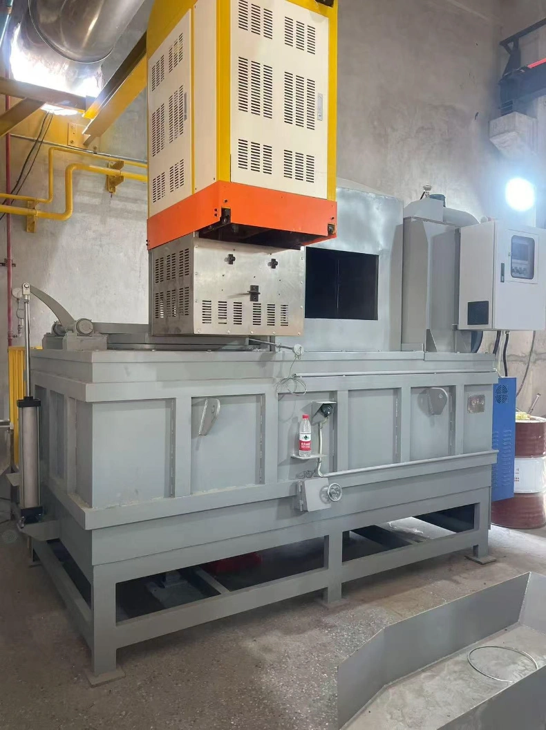 Huirong centralized zinc melting furnace body featuring industrial exhaust hood and environmental dust collector interface