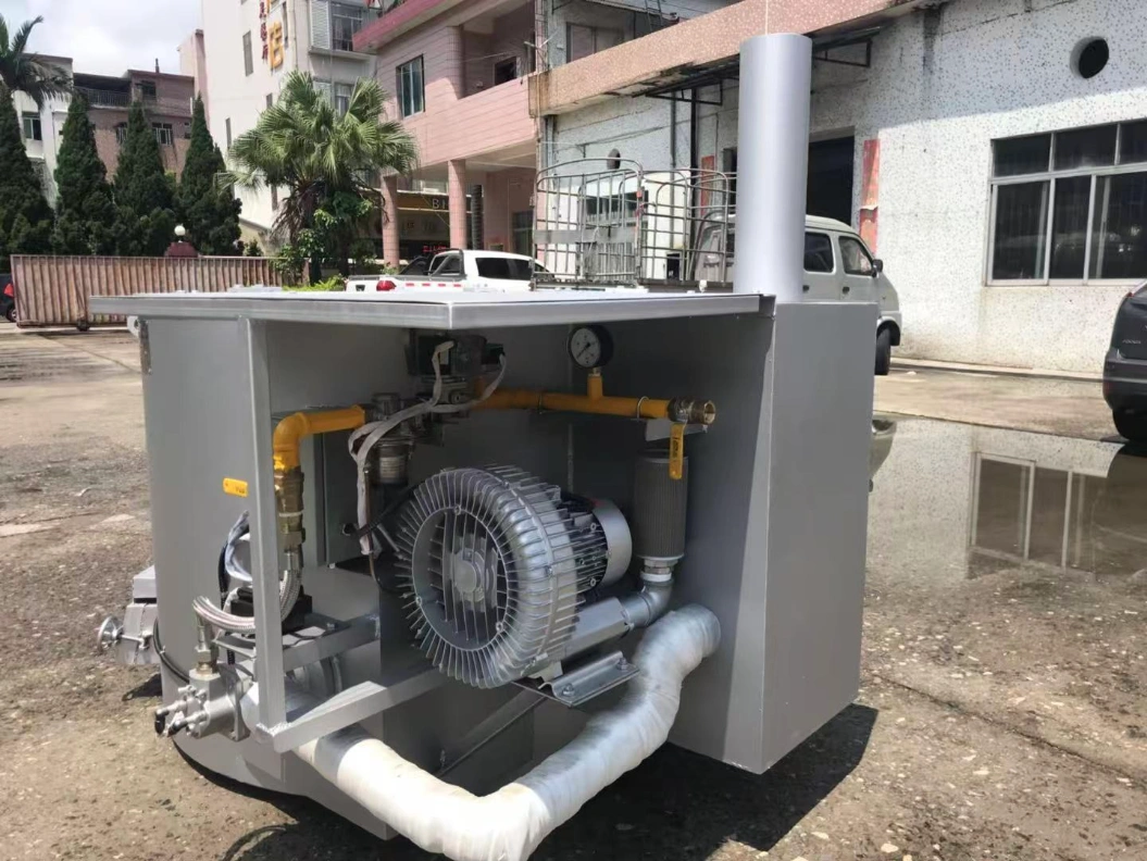 Detailed view of combustion blower fan, gas piping valves, and exhaust stack on Huirong energy-saving gas furnace