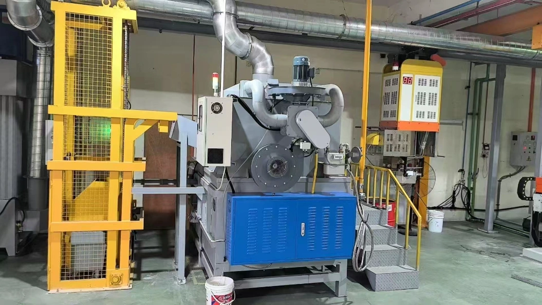 Complete Huirong zinc alloy melting furnace station with automatic ingot loader and digital PLC control unit